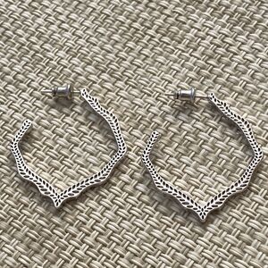 Kendra Scott Silver Filigree Hex Hoop Earrings